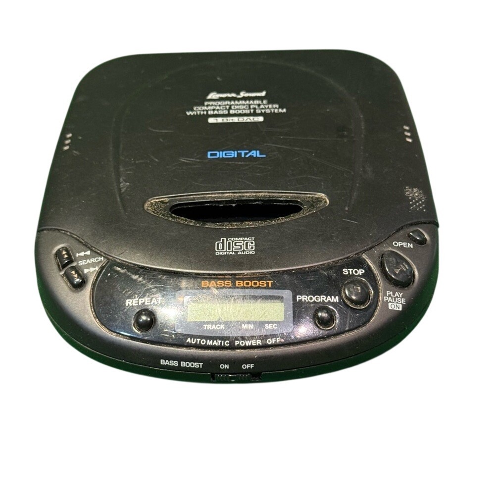 Lenoxx Sound CD-51 Portable CD Player Bass Boost 1-Bit DAC Black Vintage 1999